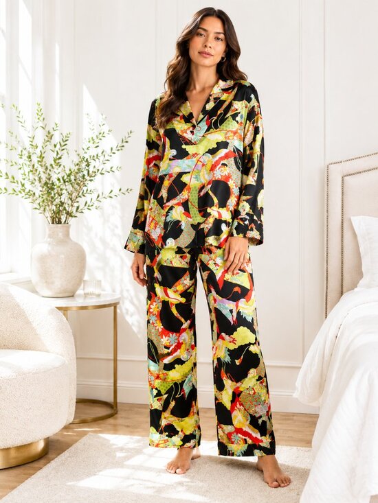 Natori Other - Natori Asian-inspired Crane and Floral Pajama Set XL